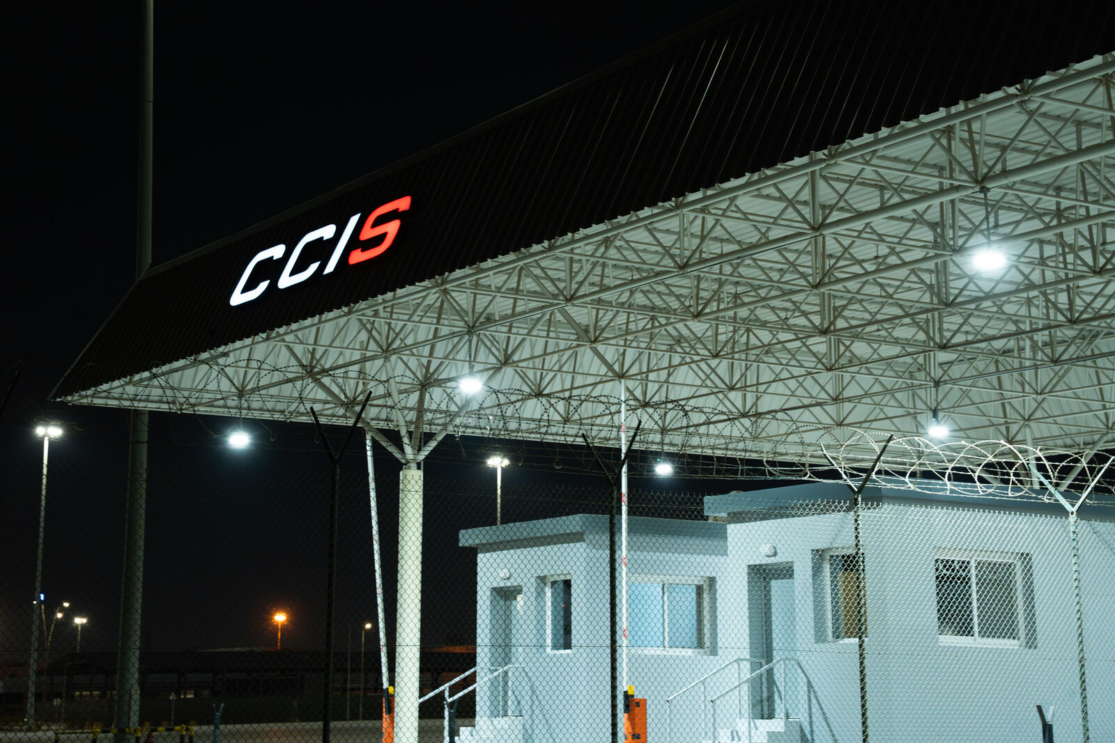 Security facility at night