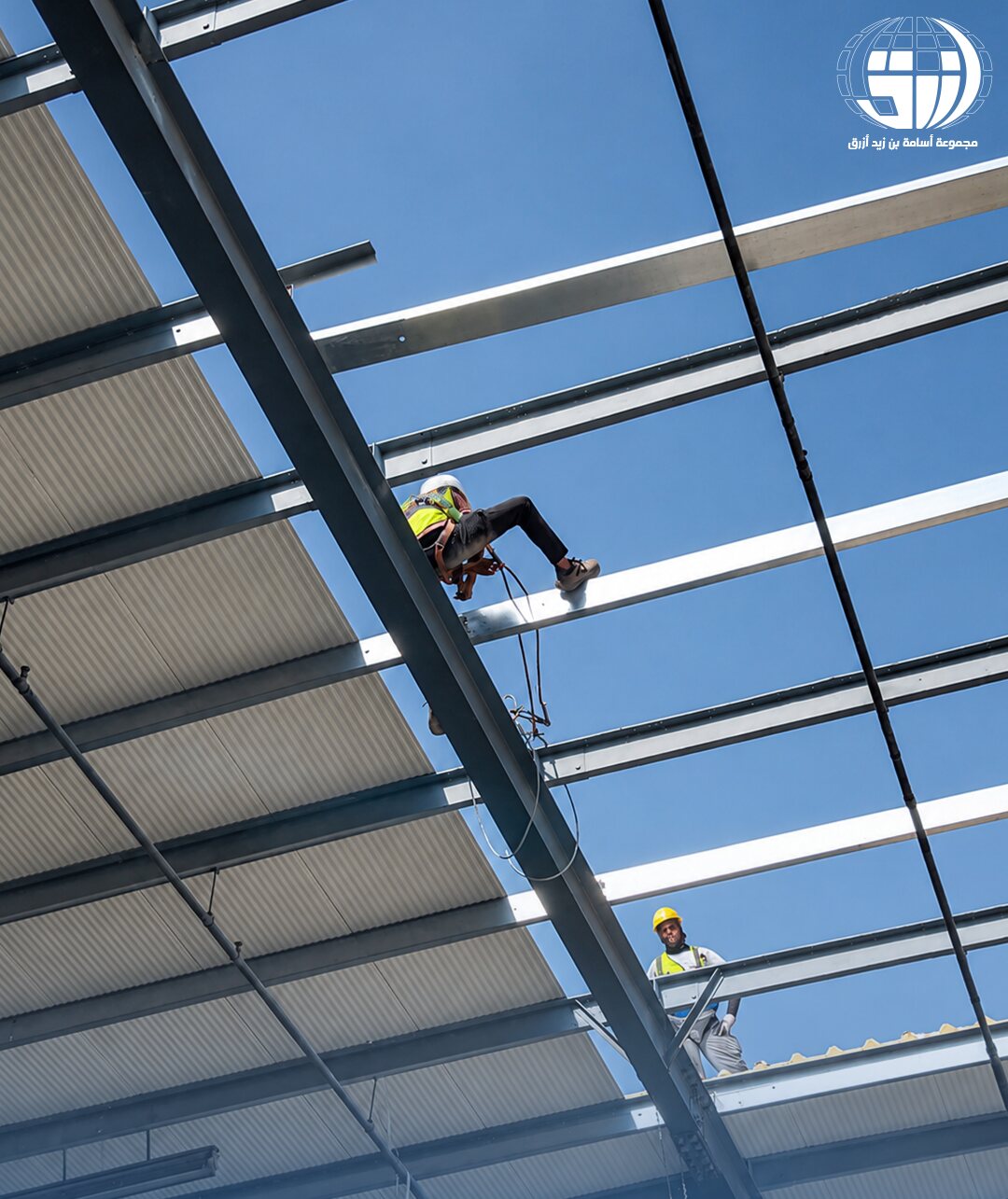 Overhead roof maintenance works