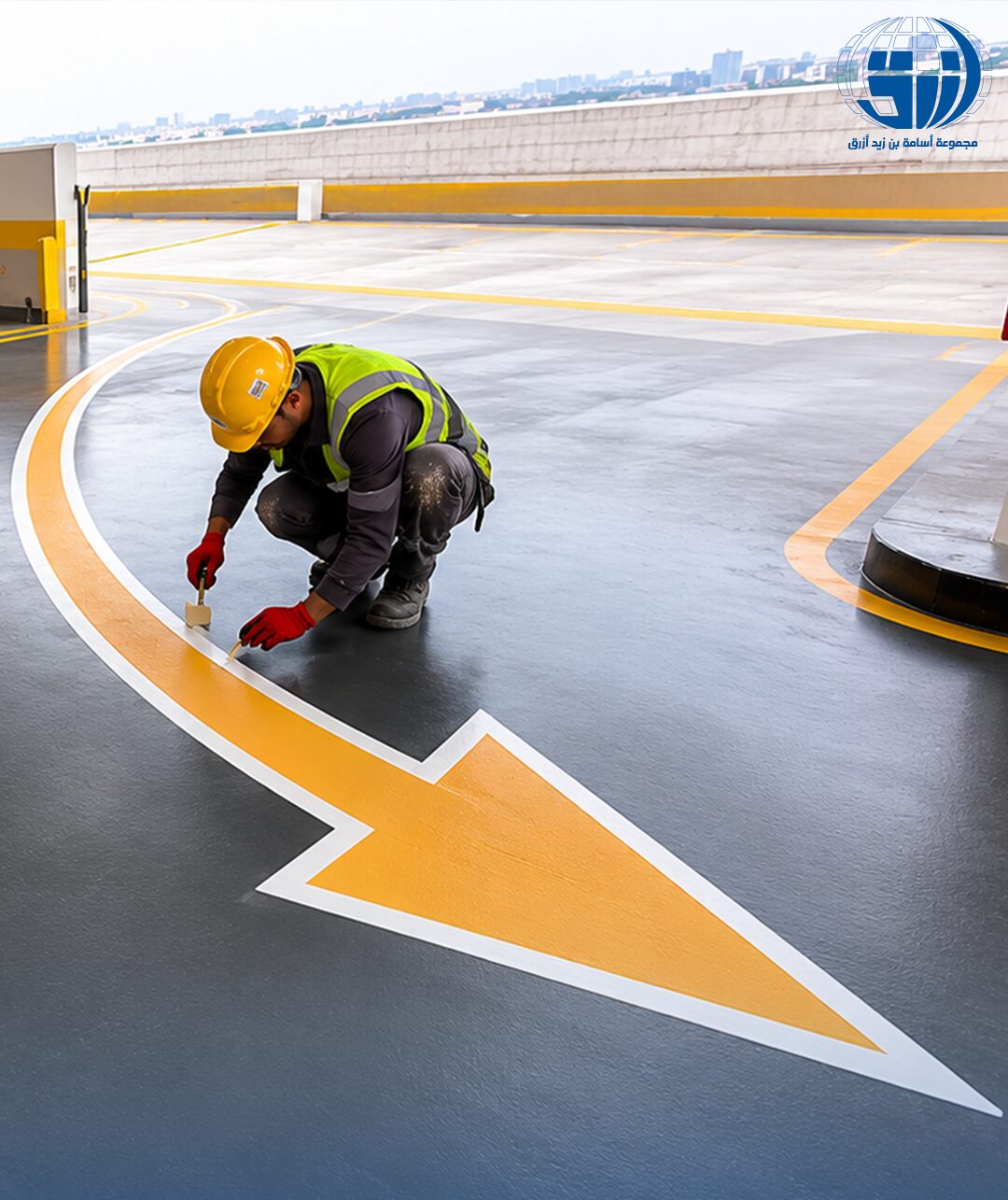 Line marking crew at work