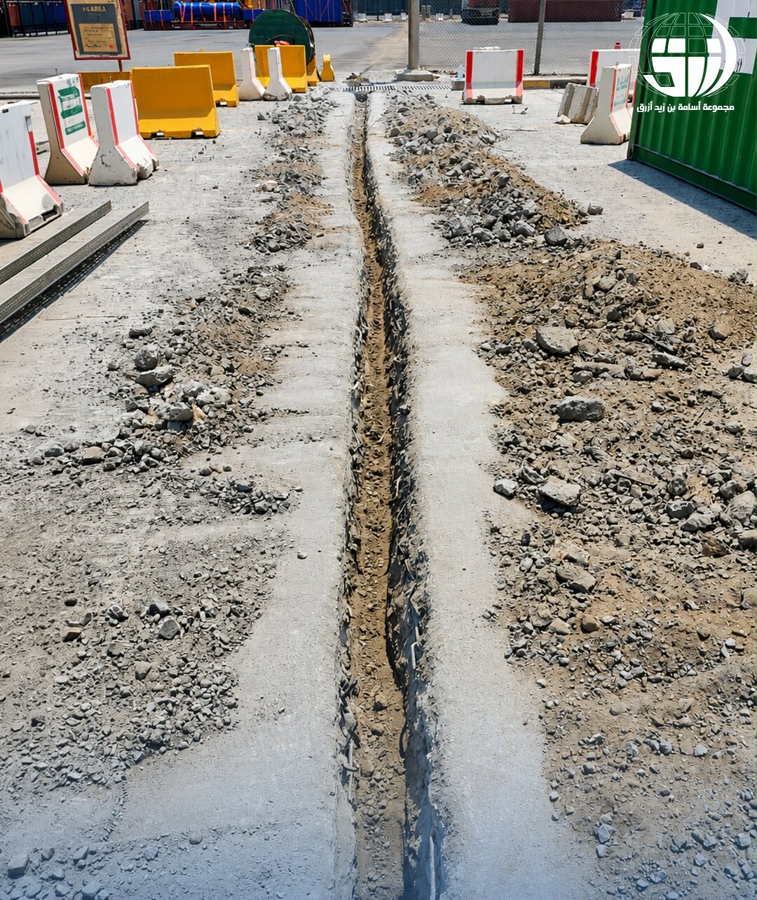 Fibre optic cable trench route