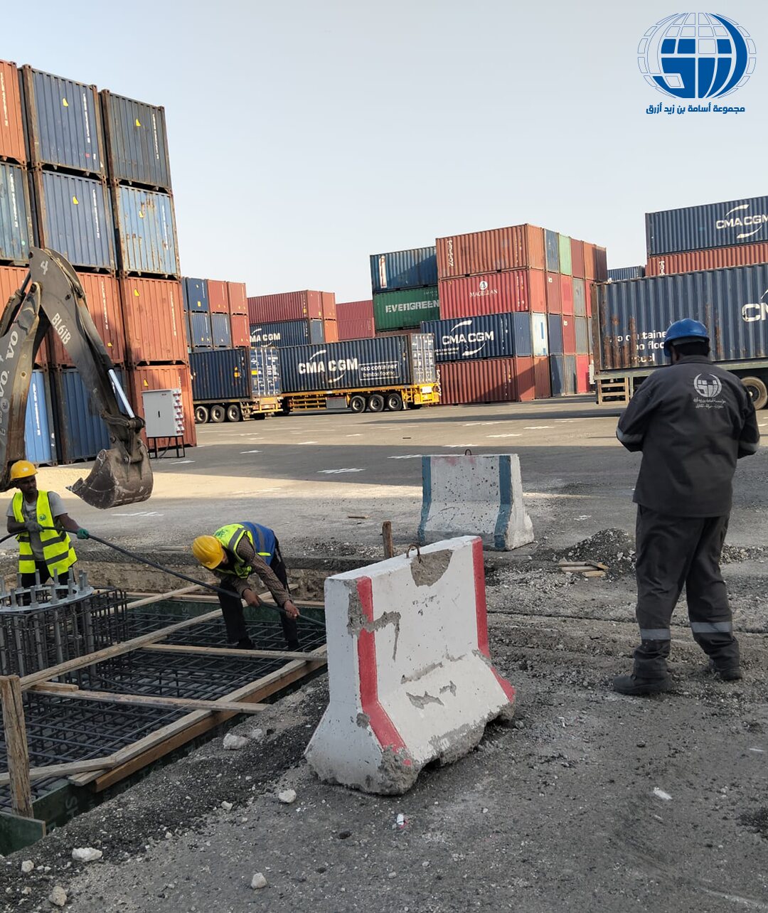 Cable duct installation at container yard